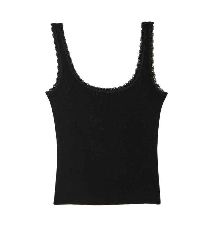 8apart Women Gabby Lace Trim Tank Distressed/seasonal womens 8apart Black Juniors/Women XXS