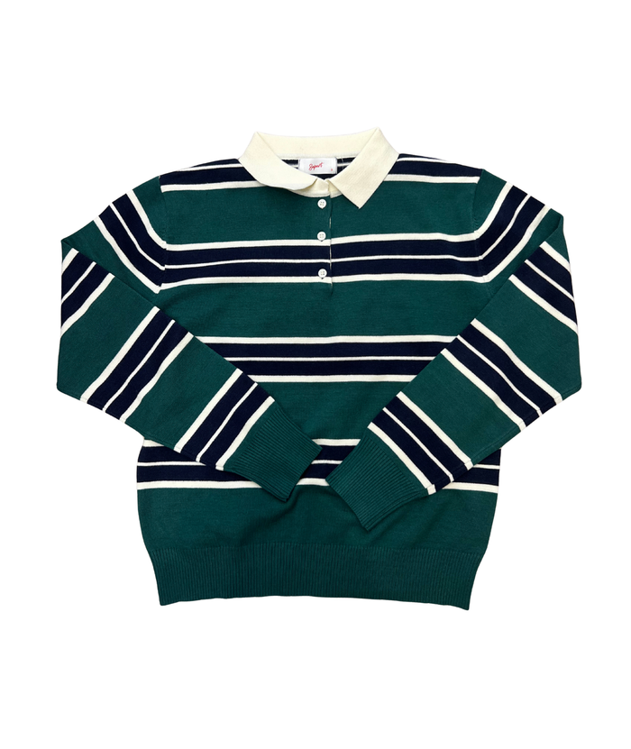 8apart Women Hunter Striped Collar Sweater Womens Casual Tops 8apart Hunter Green Juniors/Women S