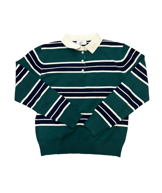 8apart Women Hunter Striped Collar Sweater Womens Casual Tops 8apart Hunter Green Juniors/Women S