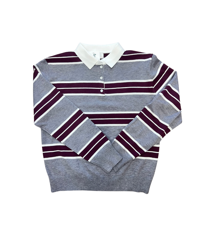 8apart Women Hunter Striped Collar Sweater Womens Casual Tops 8apart Heather Grey Juniors/Women S