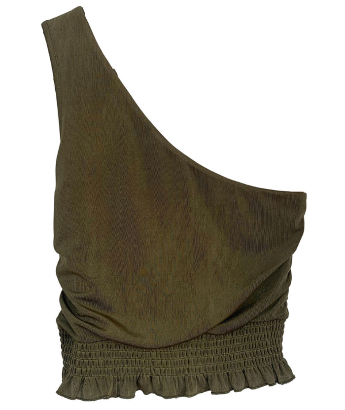 8apart Women Jane Green One Shoulder Tank Distressed/seasonal womens 8apart Green Juniors/Women XS