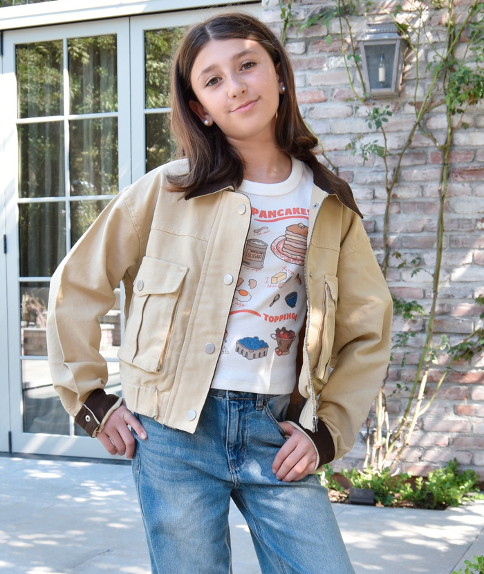 8apart Women Korey Cropped Khaki Jacket Distressed/seasonal womens 8apart