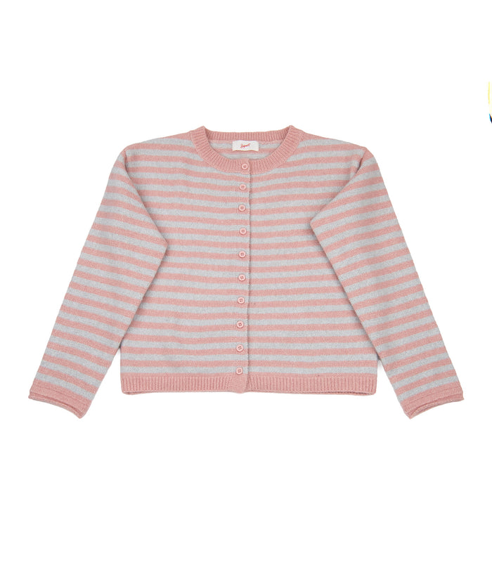 8apart Women Morgan Pink/Grey Striped Sweater Womens Casual Tops 8apart Striped Juniors/Women S/M
