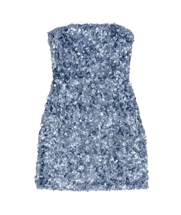 8apart Women Nadia Sequin Strapless Mini Dress Blue Distressed/seasonal womens 8apart