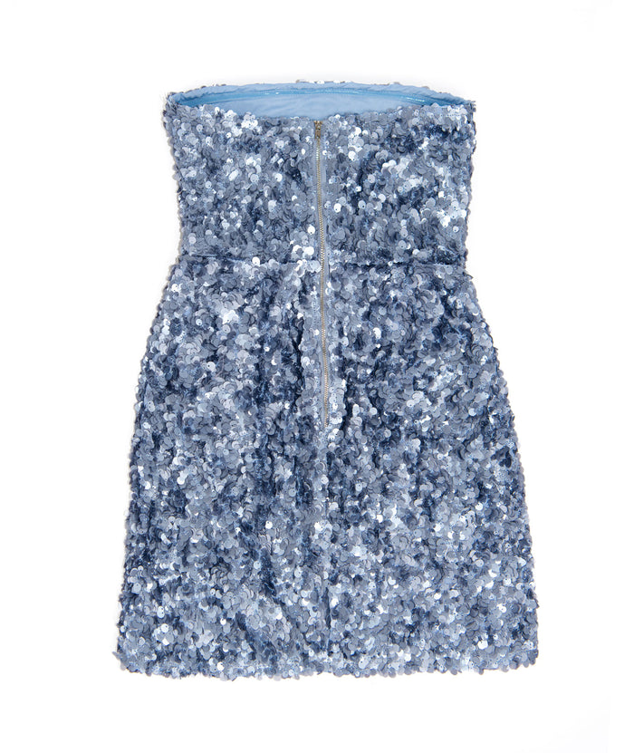 8apart Women Nadia Sequin Strapless Mini Dress Blue Distressed/seasonal womens 8apart
