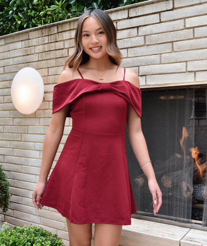 8apart Women Paige Bow Dress Distressed/seasonal womens 8apart Burgundy Juniors/Women S
