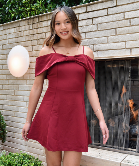 8apart Women Paige Bow Dress Distressed/seasonal womens 8apart Burgundy Juniors/Women S