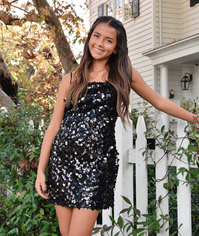 8apart Women Roxie Floral Sequin Mini Dress Black Distressed/seasonal womens 8apart Black Juniors/Women S