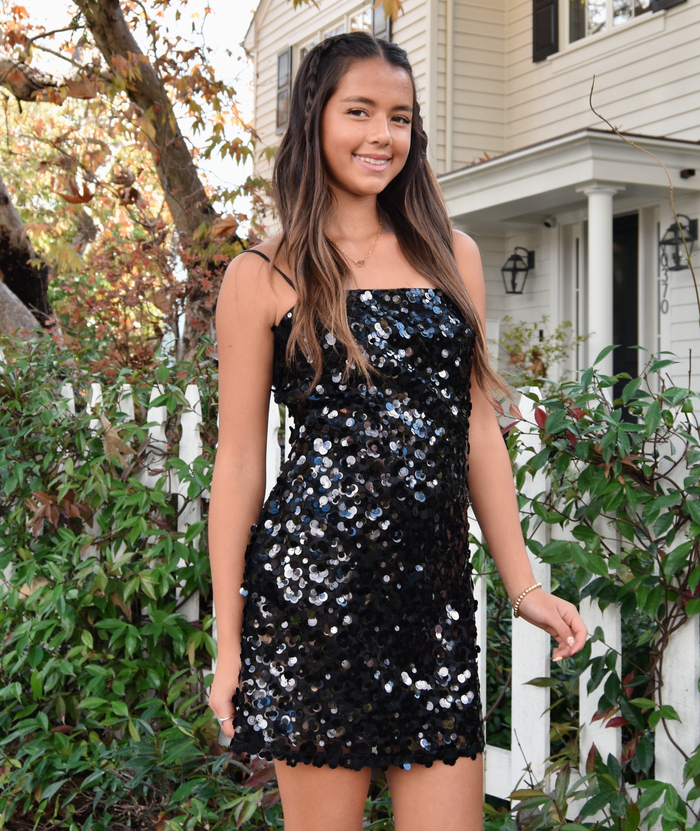 8apart Women Roxie Floral Sequin Mini Dress Black Distressed/seasonal womens 8apart