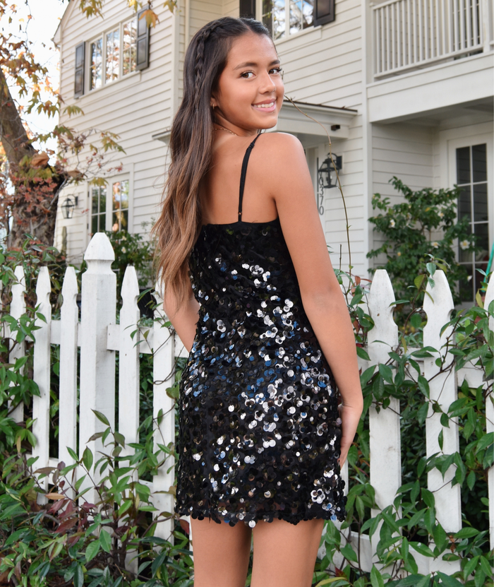 8apart Women Roxie Floral Sequin Mini Dress Black Distressed/seasonal womens 8apart