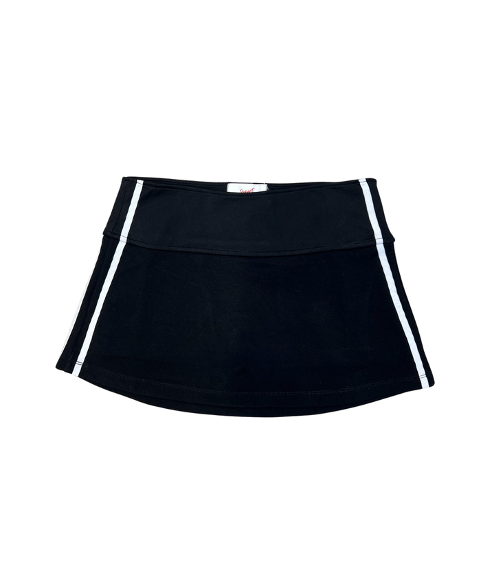 8apart Women Towne Side Stripe Skirt Womens Casual Bottoms 8apart Black Juniors/Women S/M