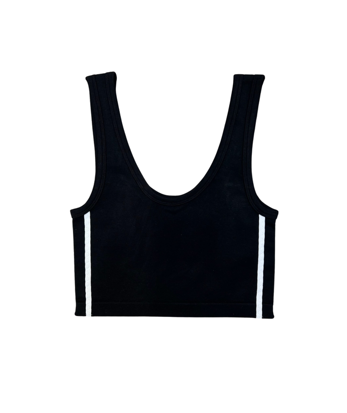 8apart Women Towne Side Stripe Tank Womens Casual Tops 8apart Black Juniors/Women S/M