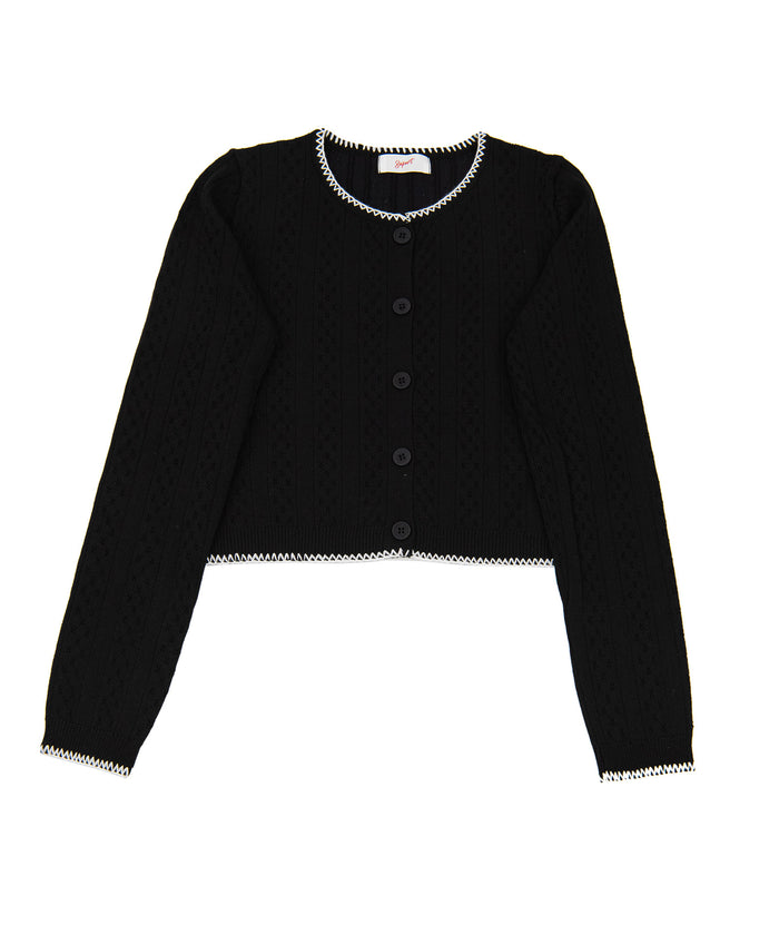 8apart Women Vallie Pointelle Stitch Cardigan Womens Casual Tops 8apart