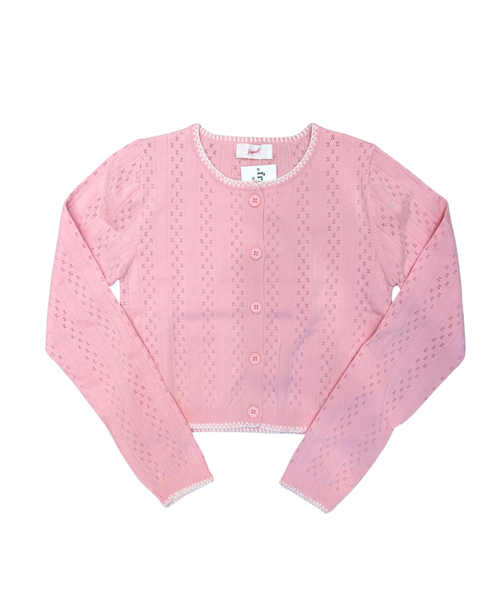 8apart Women Vallie Pointelle Stitch Cardigan Womens Casual Tops 8apart