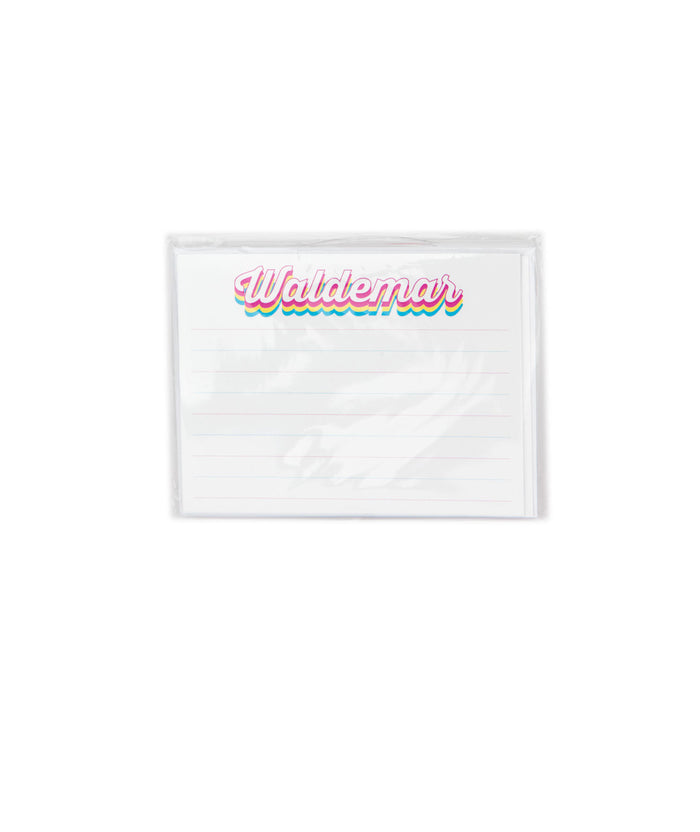 A Wink and a Nod Groovy Lined Flat Notecards Pack of 8 Distressed/seasonal accessories A Wink and a Nod Multi Camp Waldemar
