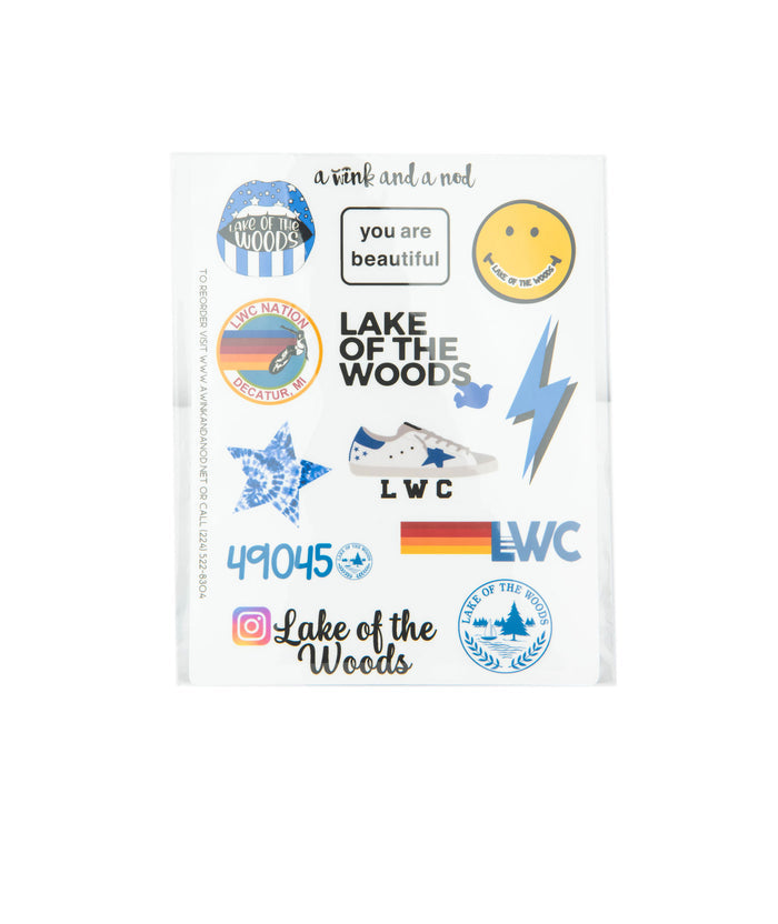 A Wink and a Nod Vinyl Sticker Set of 12 Distressed/seasonal accessories A Wink and a Nod Multi Lake of the Woods