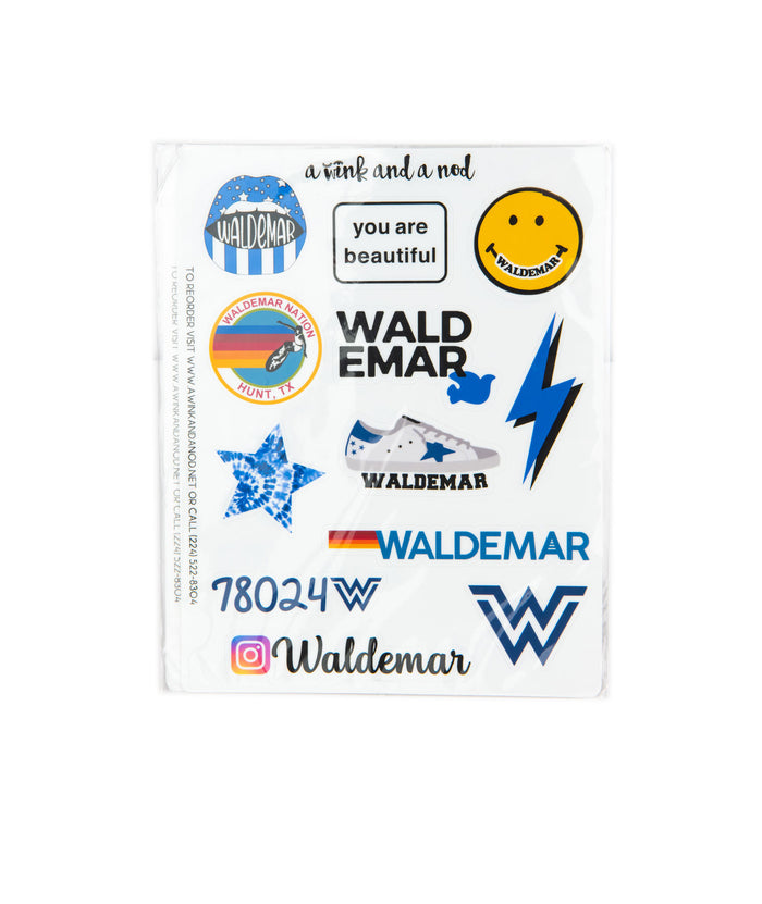 A Wink and a Nod Vinyl Sticker Set of 12 Distressed/seasonal accessories A Wink and a Nod Multi Camp Waldemar