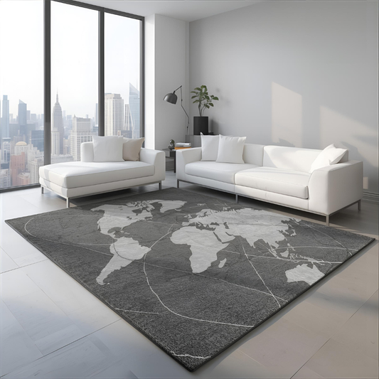 Abstract Globe Lines Area Rug