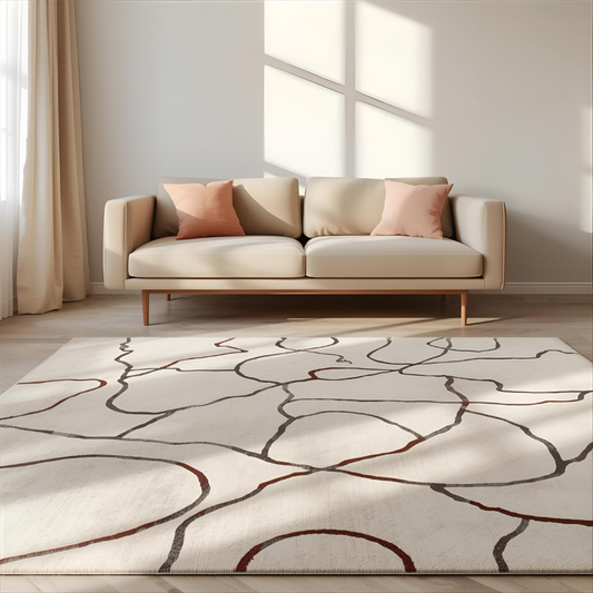 Abstract Map Lines Area Rug