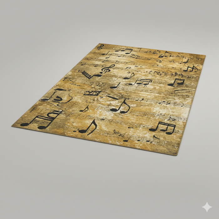 Abstract Music Notes Area Rug