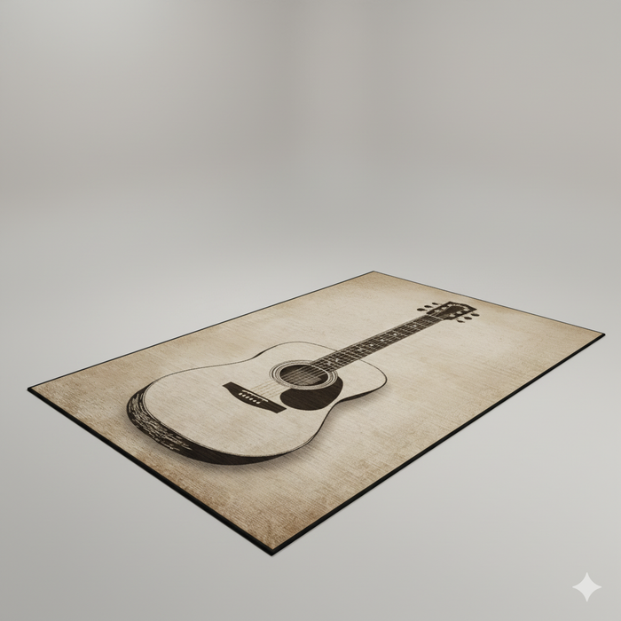 Acoustic Guitar Sketch Area Rug