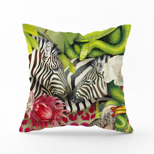 African Jungle Pillow Cover - Zebra