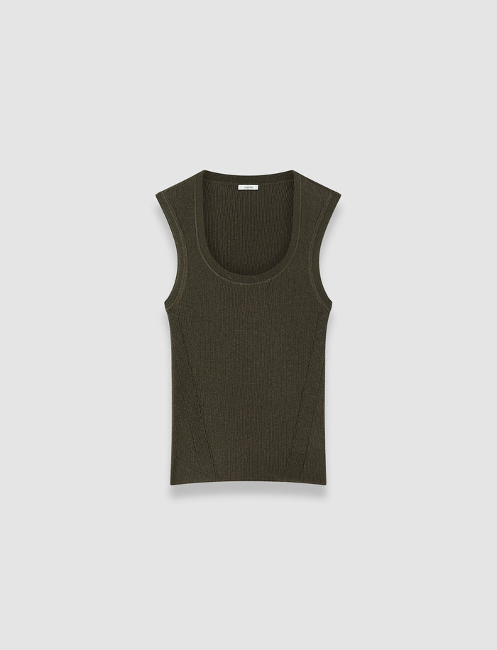 Alaou Linen Blend Knit Vest Top