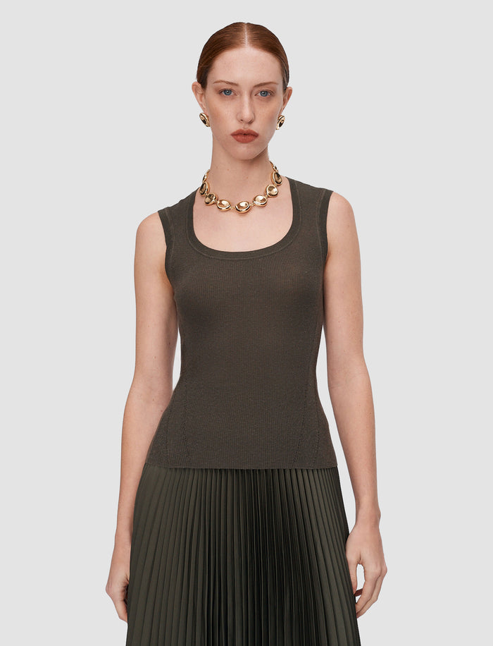 Alaou Linen Blend Knit Vest Top
