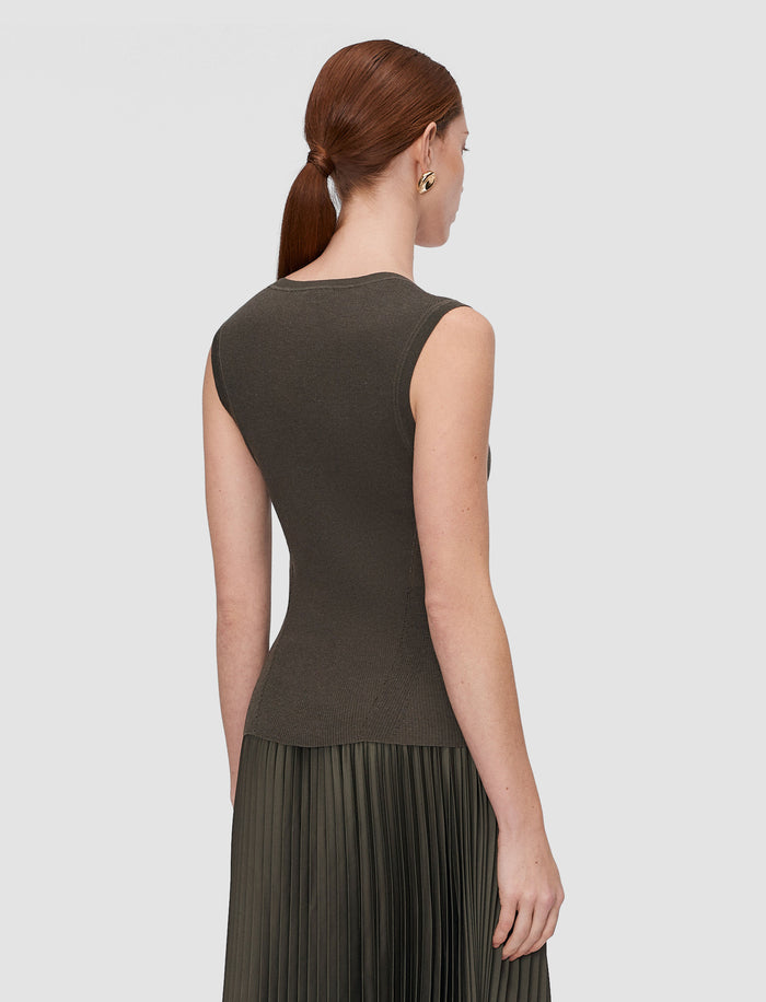 Alaou Linen Blend Knit Vest Top