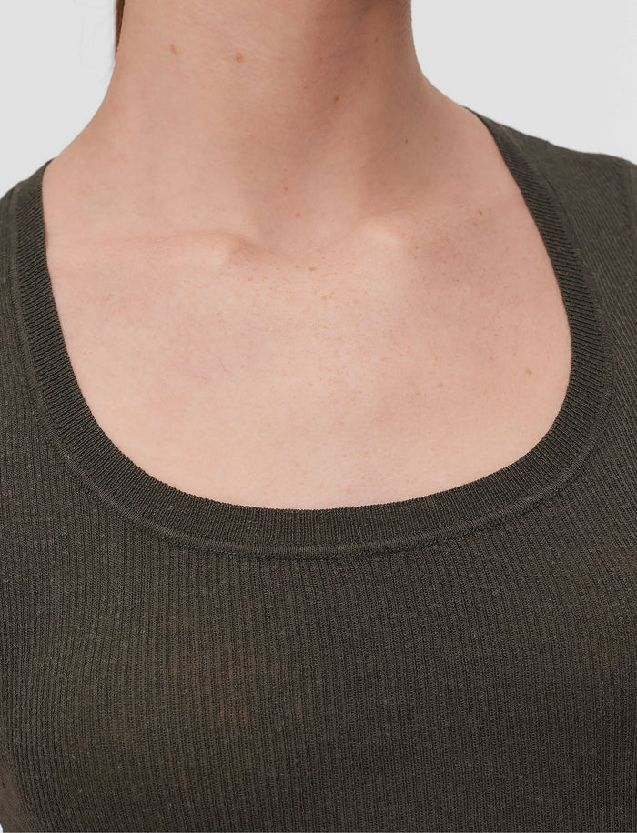 Alaou Linen Blend Knit Vest Top