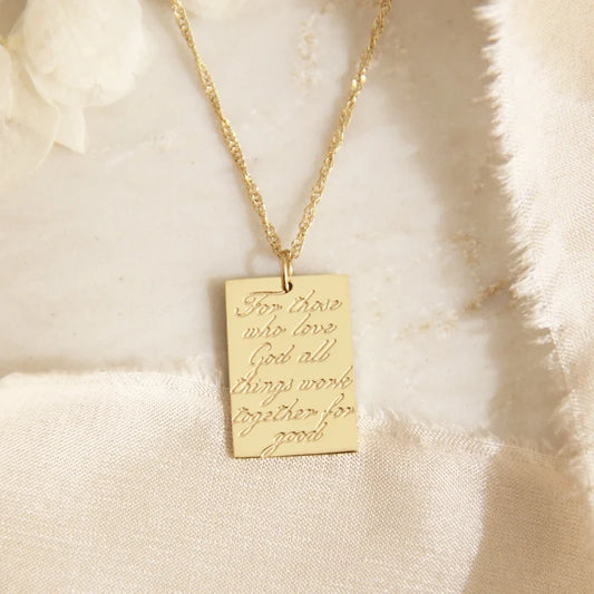All Things Work For Good Romans 8:28 Necklace- Gold