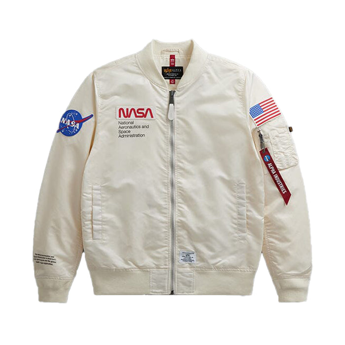 ALPHA INDUSTRIES L-2B NASA GEN II BOMBER JACKET OFF WHITE
