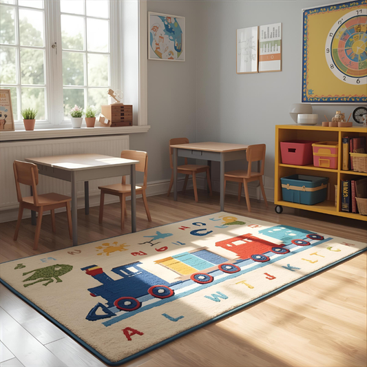 Alphabet Train Area Rug