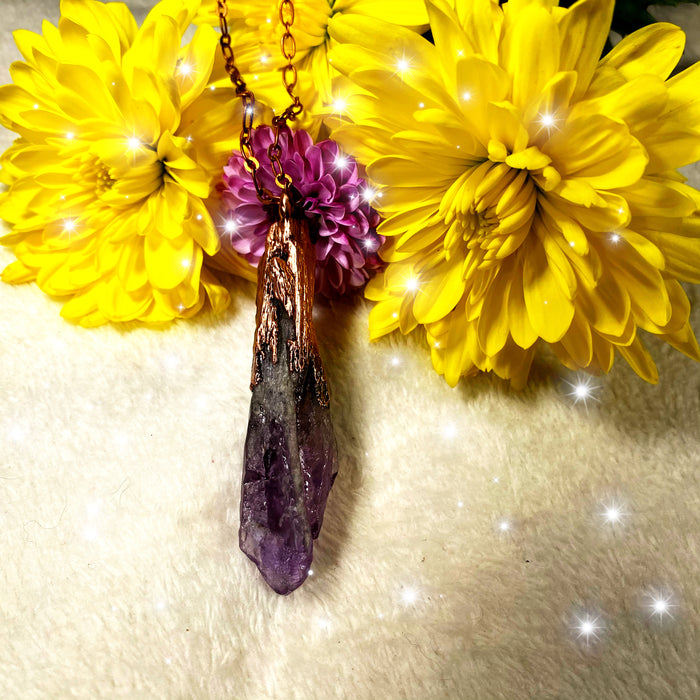 Amethyst Elestial Wand Necklace