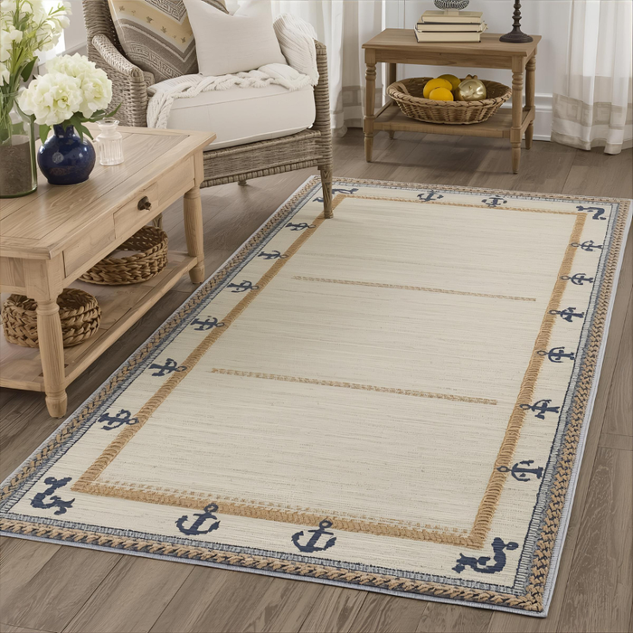 Anchor & Rope Border Area Rug