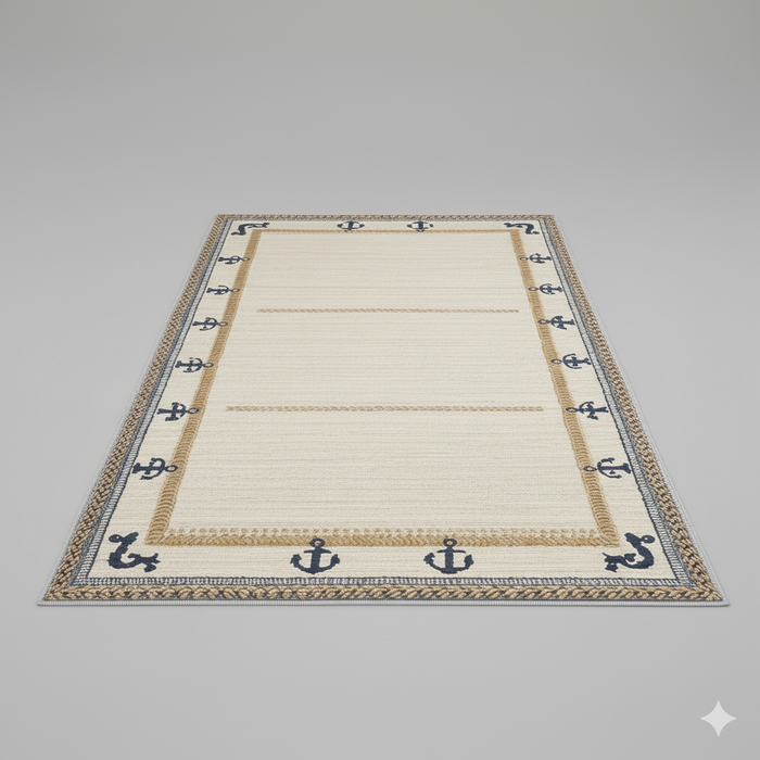 Anchor & Rope Border Area Rug