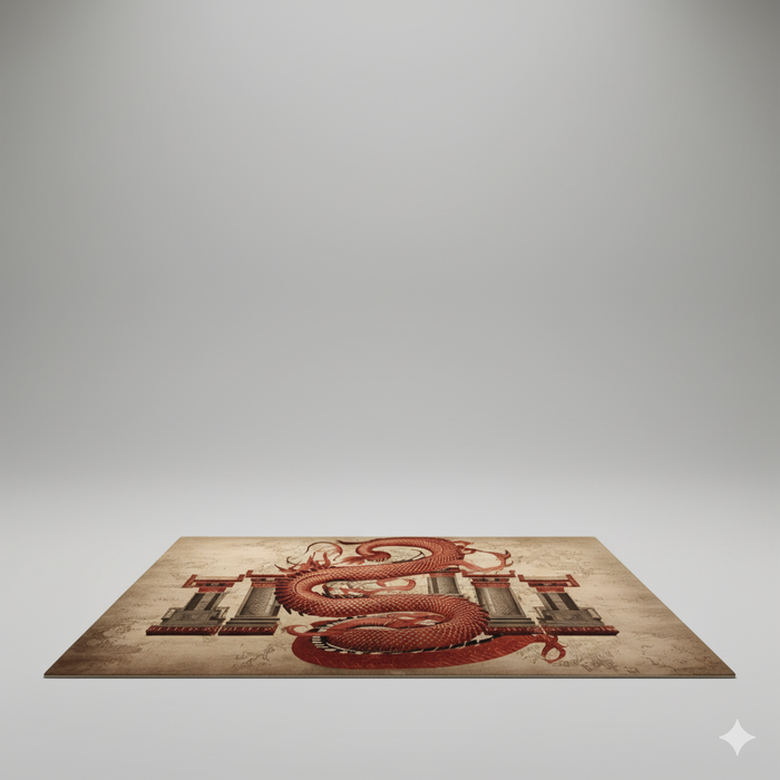 Ancient Temple Dragon Area Rug