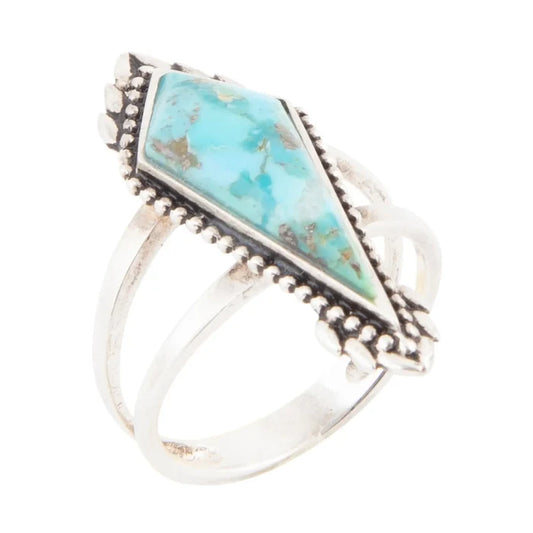 Anemone Blue Turquoise and Silver Statement Ring