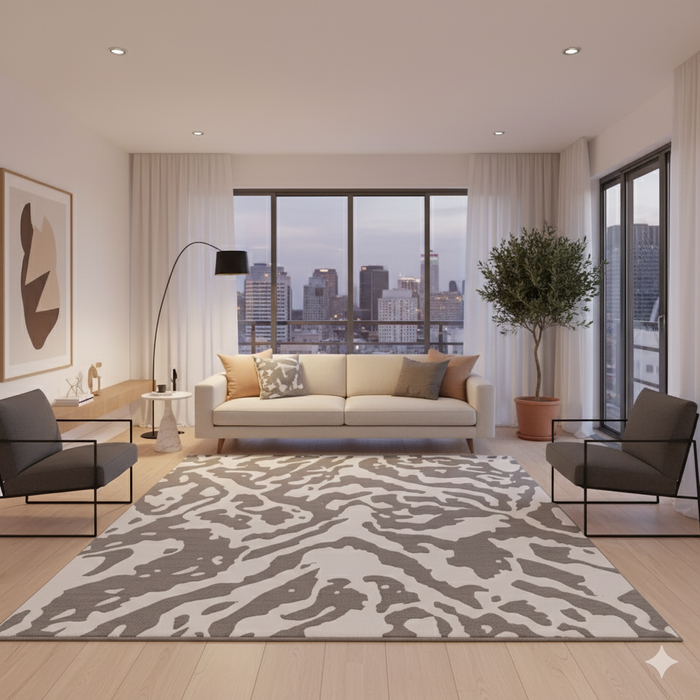 Arctic White Camo Area Rug