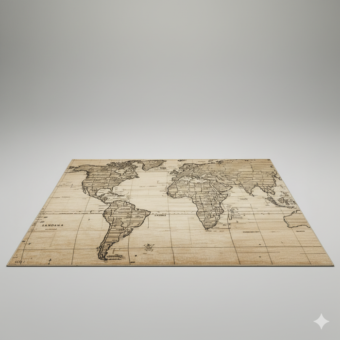 Artistic Globe Sketch Area Rug
