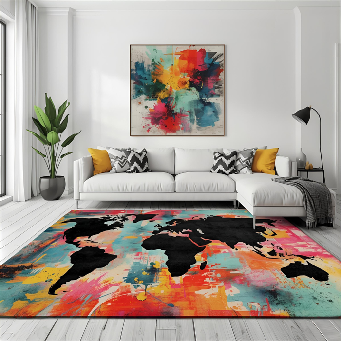 Artistic Ink Map Area Rug