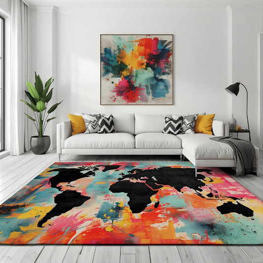 Artistic Ink Map Area Rug