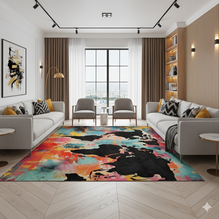 Artistic Ink Map Area Rug