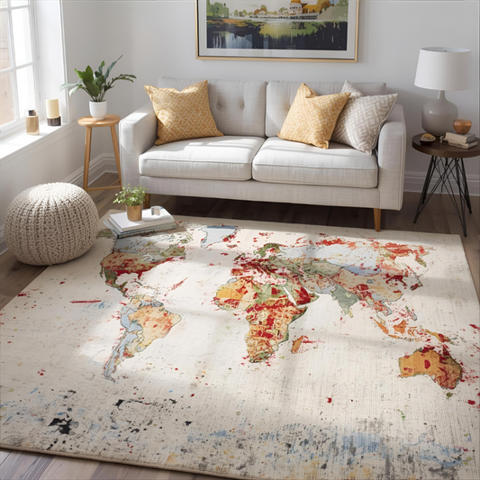 Artistic World Splatter Area Rug