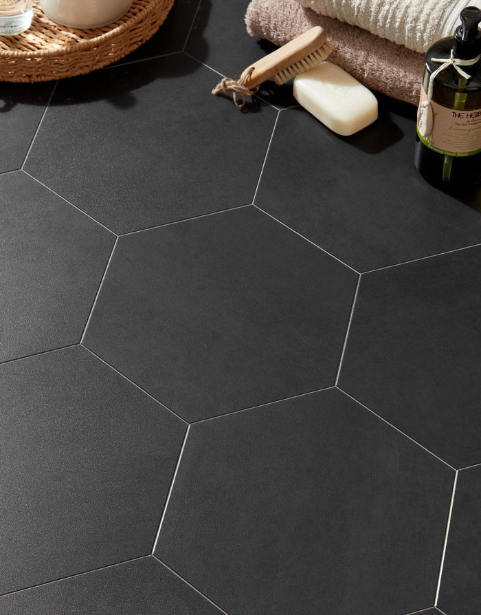 Asenso Aurora Hex Tile - Midnight Black