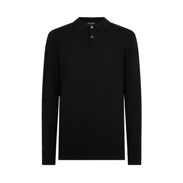 Asher Golf Sero Cashmere Polo Onyx