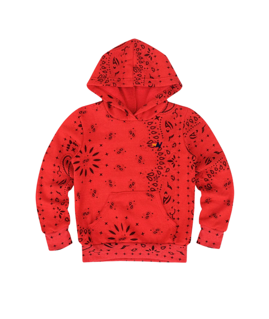 Aviator Nation Kids Bandana Pullover Hoodie Girls Casual Tops Aviator Nation Red Y/S (7/8)