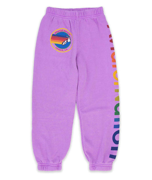 Aviator Nation Kids Venice Sweatpants Girls Casual Bottoms Aviator Nation Neon Purple Y/4