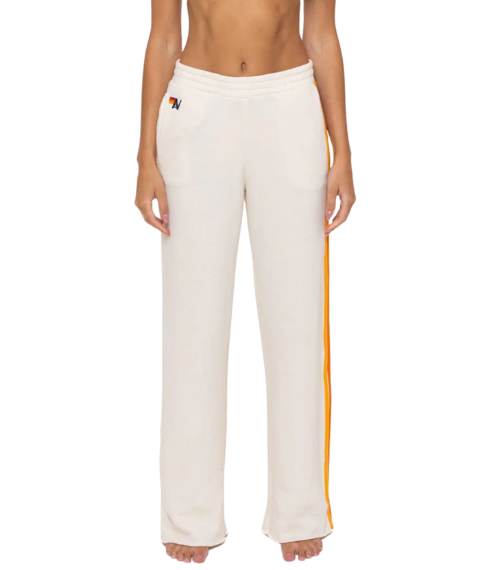 Aviator Nation Women 5 Stripe Wide Leg Sweatpants Womens Casual Bottoms Aviator Nation