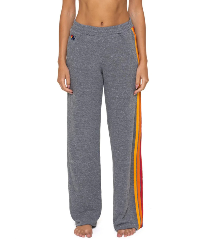 Aviator Nation Women 5 Stripe Wide Leg Sweatpants Womens Casual Bottoms Aviator Nation